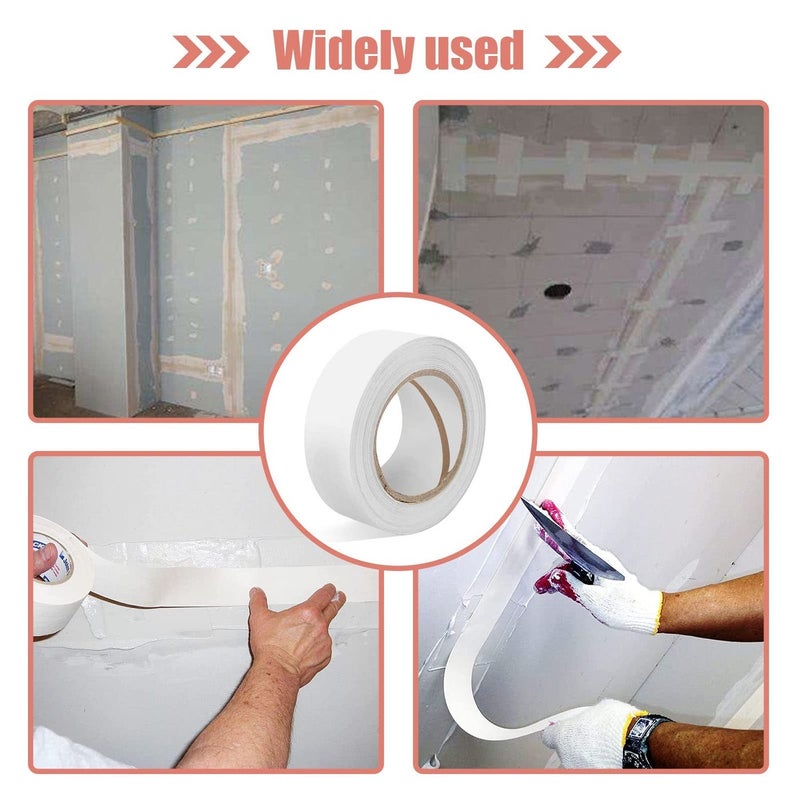Hubaow Drywall Paper Tape, 2â€ x 250 ft Ultra-Thin Fiber Paper Drywall Joint Tape for Seam Patch for Wall Sheetrock Ceiling Crack, White - Image 4